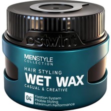 Renas Store Ostwint Menstyle Collection Profesyonel Saç Şekillendirici Wet Wax, Doğal ve Güçlü Tutuş, Uzun Süreli Etki, No:04 Wet Wax 150 ml