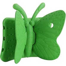 Renas Store Apple iPad 7. Nesil 10.2" ile Uyumlu Kılıf Kelebek Desen Case A2197 A2200 A2198 Yeşil