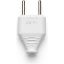Renas Store Depa L Tipi Beyaz Fiş Erkek – 5 Adet Ekonomik Paket – Kablosuz Monofaze Topraksız Fiş – Pratik Montajlı Elektrik Fişi (5’li Set)