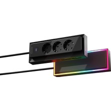 S-Link Prz05 3 Soketli 2 Usb 2 Type-C Pd20 2 Metre 306 Joule Tam Bakır Gaming Siyah Akım Korumalı Priz