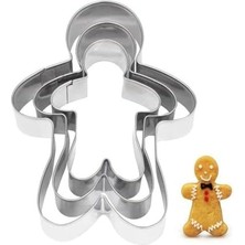 Renas Store Zencefil Adam Kurabiye Kalıbı Seti, 3 Farklı Boy, Paslanmaz Çelik Kurabiye Kesici,kurabiye Adam Kalıbı,kek Kalıbı, Pastacılık Ginger Adam Bulut Kurabiye Şekli Kalp Yıldız Yuvarlak