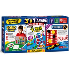 Maketçiniz 3 Lü Eğitici Öğretici Eğlenceli Kutulu Zeka Oyunları Four Game-Tower-Hedef 5 Tek Kutuda