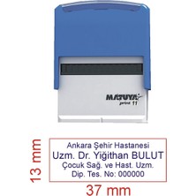 Kaşeciniz Isim Ünvan Kaşesi - Matuya 11 - Mavi Makine - Mavi Mürekkep