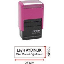 Sırdaş 910 Isim Ünvan Kaşesi - Pembe Makina - Siyah Mürekkep