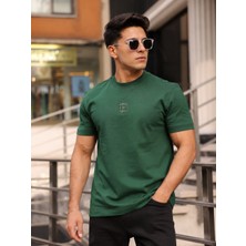 Bas Erkek Yarım Oversize %100 Pamuk Bisiklet Yaka Basic T-Shirt
