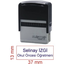 Kaşeciniz Isim Ünvan Kaşesi - Matuya 11 - Siyah Makine - Mavi Mürekkep