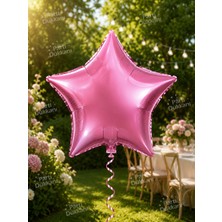 Parti Dükkanı Rose Pembe 18 Inç Yıldız Folyo Balon Doğum Günü Parti Süsü