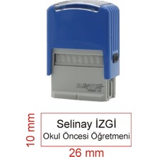 Kaşeciniz Isim Ünvan Kaşesi - Matuya 10 - Mavi Makine - Siyah Mürekkep