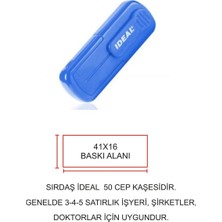 Cep Kaşe Sırdaş Ideal 50 Kişiye Özel Şirket Kaşesi - Mavi Makine