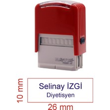 Kaşeciniz Isim Ünvan Kaşesi - Matuya 10 - Kırmızı Makine - Mavi Mürekkep