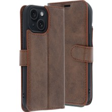 TeknoKapsül Iphone 15 Trend S Plus Kapaklı Kılıf - Taba