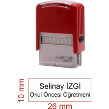 Kaşeciniz Isim Ünvan Kaşesi - Matuya 10 - Kırmızı Makine - Siyah Mürekkep