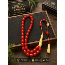 Gündüz Ticaret Usta Imzalı Işçilikli Sıkma Kehribar Tesbih Bilek Boy 6/7 Ölçülerinde Imame Hitame Traşlı