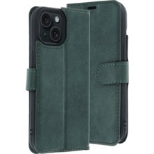 TeknoKapsül Iphone 15 Trend S Plus Kapaklı Kılıf - Yeşil