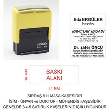 Sırdaş 911 Kişiye Özel Isim Makam ve Ünvan Kaşesi - Sarı Makina Siyah Mürekkep