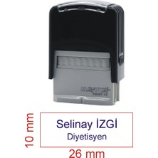 Kaşeciniz Isim Ünvan Kaşesi - Matuya 10 - Siyah Makine - Mavi Mürekkep