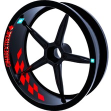 Renas Store Gp Flag Damalı Bayrak Kırmızı Iç Jant Şeridi Sticker