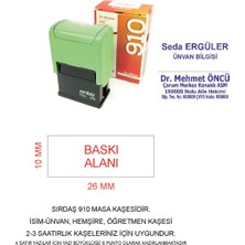 Sırdaş 910 Isim Ünvan Kaşesi - Yeşil Makina - Siyah Mürekkep