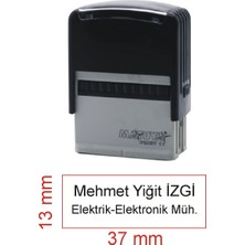 Kaşeciniz Isim Ünvan Kaşesi - Matuya 11 - Siyah Makine - Siyah Mürekkep