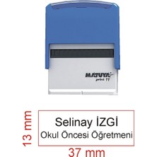 Kaşeciniz Isim Ünvan Kaşesi - Matuya 11 - Mavi Makine - Siyah Mürekkep