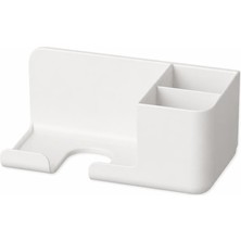 Umiya Duvar Tipi Saç Kurutma Makinesi Askılığı Yapışkanlı Banyo Düzenleyici ve Pratik Cihaz Tutucu Beyaz