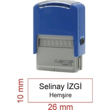 Kaşeciniz Isim Ünvan Kaşesi - Matuya 10 - Mavi Makine - Siyah Mürekkep