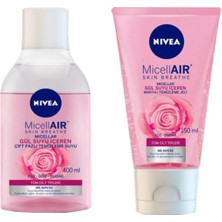 Renas Store Nıvea Gül Suyu Içeren Makyaj Temizleme Jeli 150 ml + Gül Sulu Çift Fazlı Makyaj Temizleme Suyu 400 ml