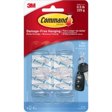 Renas Store Command Şeffaf Mini Kancalar 6 Kanca, 1 Paket