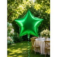 Parti Dükkanı Yeşil 18 Inç Yıldız Folyo Balon Doğum Günü Parti Süsü