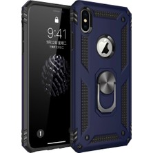 TeknoKapsül Iphone Xs Max Kılıf Sofya Yüzüklü Silikon Kapak - Lacivert