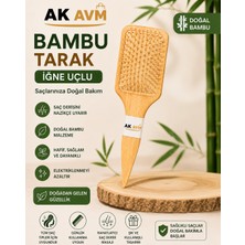 Ak Avm Iğne Uçlu Bambu Tarak Ahşap Saç Fırçası Masaj Etkili Saç Açıcı Tarak