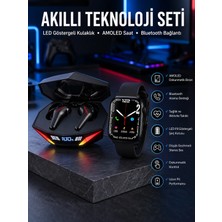 ENCO Mey Ithalat® Ikili Set Dev Kampanya Ucuz Kulaklık Ucuz Akıllı Saat Gürültü Önleyici Uzun P