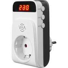 Enco Store Vea VE-25530 15A 3520W Tekli Dijital Göstergeli Akım Korumalı Priz Aşırı Yüksek Gerilim