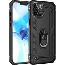 TeknoKapsül Iphone 12 Pro Max Kılıf Sofya Yüzüklü Silikon Kapak - Siyah