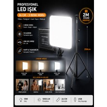 Deanb Profesyonel 26CM LED Işık 3 Renk Modlu 2 Metre Tripod Standlı Ayarlanabilir Masa Lambası Aydınlatma