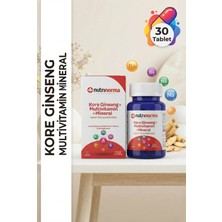 Nutrinorma Kore Ginseng + Multivitamin + Mineral 30 Tablet | Günlük Vitamin ve Mineral Desteği | Enerji Metabolizması, Bağışıklık ve Aktif Yaşam Için Özel Formül