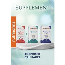 Nutrinorma Ekonomik 3'lü Premium Destek Paketi | Kore Ginseng + Multivitamin & Mineral 30 Tablet + Glukozamin Msm Kondroitin 60 Tablet + Magnezyum Kompleks 60 Tablet | Takviye Edici Gıda Seti