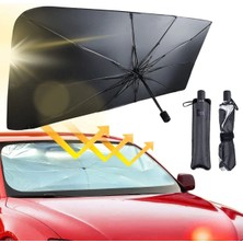 Empressco Araç Içi Ön Cam Güneşliği, Katlanabilir Şemsiye Şeklinde Otomobil Ön Cam Güneşliği (140 x 79 Cm)