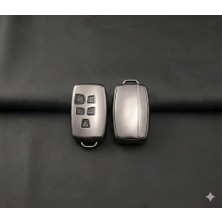TeknoKapsül Land Rover Range Rover 2010-2018 Uyumlu Smart 3 Buton Silikon Oto Anahtar Kumanda Kabı Kılıf Gri