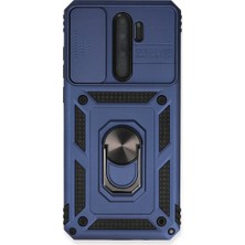 Enco Store Xiaomi Redmi Note 8 Pro Kılıf Pars Lens Yüzüklü Silikon - Lacivert