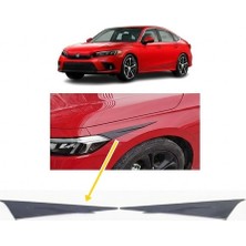 TeknoKapsül Honda Civic Fe1 2022 ve Sonrası Far Üstü Kaşı Çıtası Piyano Black 2 Parça