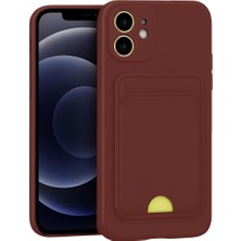Enco Store Apple iPhone 11 Kılıf Kelvin Kartvizitli Silikon - Bordo