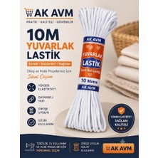 Ak Avm Beyaz Yuvarlak Lastik 10 Metre Çok Amaçlı Dikiş Hobi ve Takı Lastiği