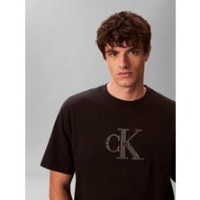 Calvin Klein Erkek Siyah Calvin Klein Ss 16S Elevated Mono, Ub1, S Siyah Erkek T-Shirt