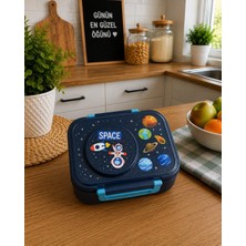 A&A Çocuklar Için Uzay Desenli Bölmeli Beslenme Kutusu – Çok Bölmeli Lunch Box