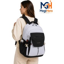 MegiHero Günlük Sırt Çantası Unisex Çok Bölmeli Okul Çantası 2601
