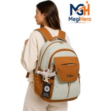 MegiHero Günlük Sırt Çantası Unisex Çok Bölmeli Okul Çantası 2601