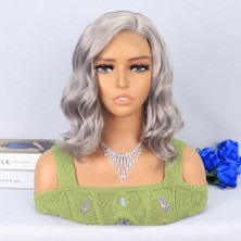 TeknoKapsül Silver Gri Yan Tül Peruk