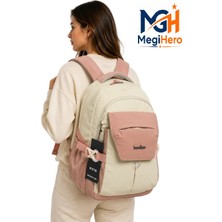 MegiHero Günlük Sırt Çantası Unisex Çok Bölmeli Okul Çantası 2601