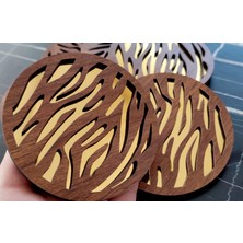 Onat Sanat ve Tasarım Atölyesi Bardak Altlığı 6'lı Zebra Desenli